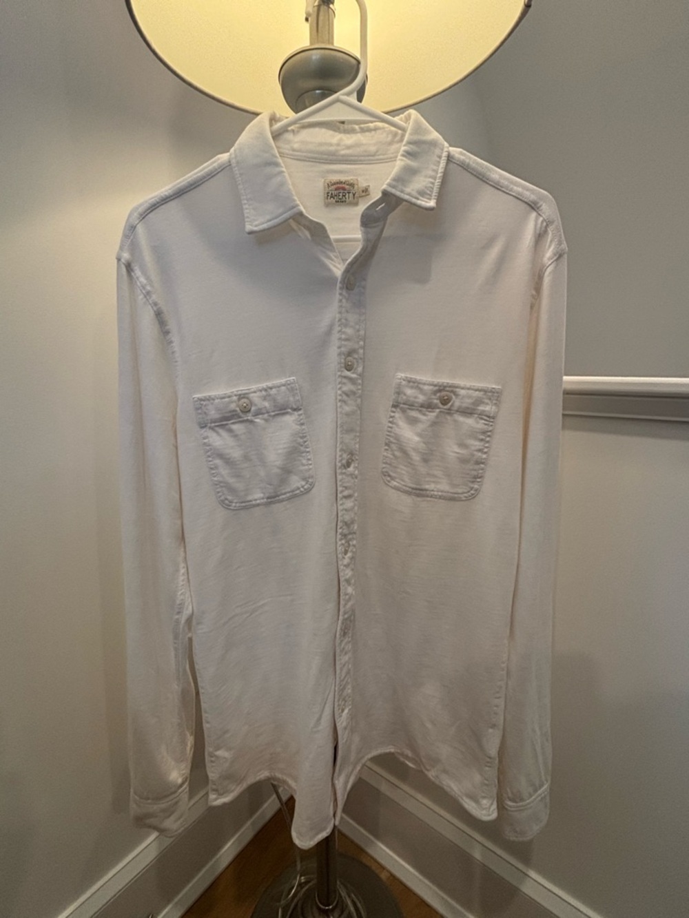 Faherty All-Seasons Knit Shirt - White WORN ONCE